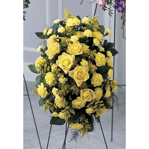 Condolences Flowers - Gold Standing Spray