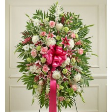 Hot Pinks Standing Spray - Tribute Flowers