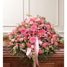 Lavishly Pink Sympathy Casket Flowers 