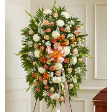 Pretty Memorial Flowers In Peach Spray