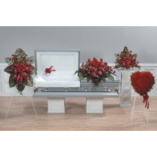 Red Carnation Flowers - Funeral Package