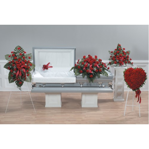 Red Carnation Flowers - Funeral Package