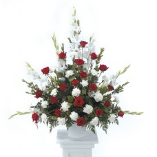 Red and White Tribute Arrangement