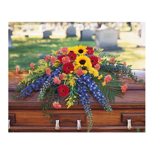 Summer Funeral Casket Spray