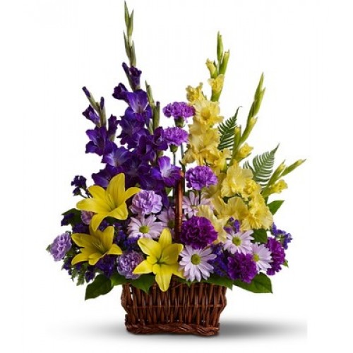 Colorful Condolences - Sympathy Flower Basket