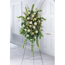 White & Green Flowering Standing Spray