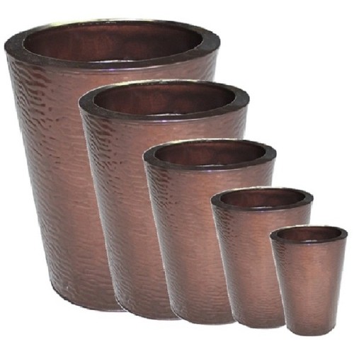 Round Chocolate Zinc planters